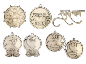 Wooden DIY Hanging Diwali Decoration Ornaments Set of 5 With...