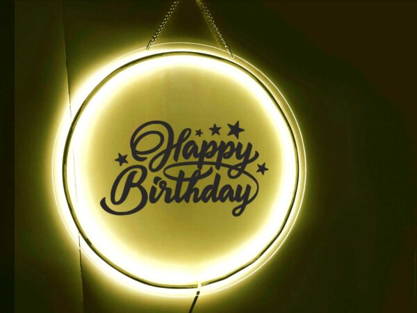 Happy Birthday LED Neon Light Wall Decor - Incredible Gifts