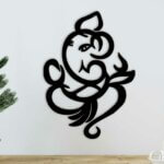 Lord Ganesha Wall Decor For Home (Black)