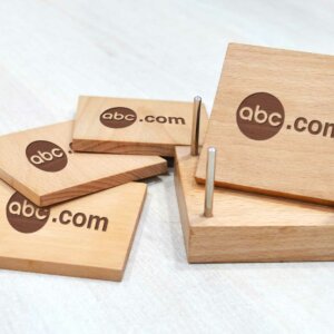 Customizable Premium Wooden Coaster Set of 4 With Company Lo...