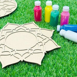 Lotus Design Reusable Stencil for floor with 6 rangoli colou...