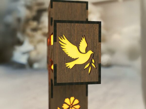 wooden candle holder