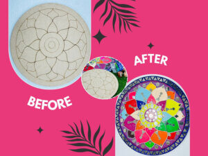 Round Wooden Mandala Lippan Art Board DIY Kit