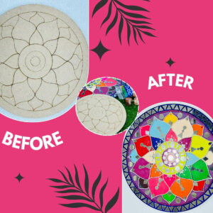 Round Wooden Mandala Lippan Art Board DIY Kit