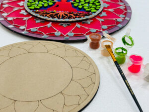 Round Buddha Wooden Lippan Art Board DIY Kit