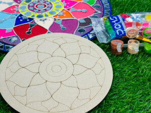 Round Wooden Mandala Lippan Art Board DIY Kit