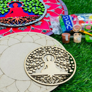 Round Buddha Wooden Lippan Art Board DIY Kit