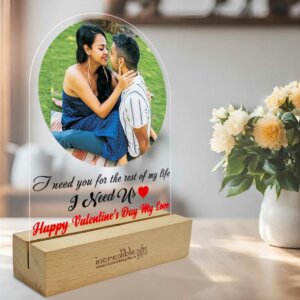 Personalized Valentines Day Acrylic Photo Frame for Couple