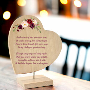 Personalized Wooden Double Side Couple Calendar Heart Photo Frame