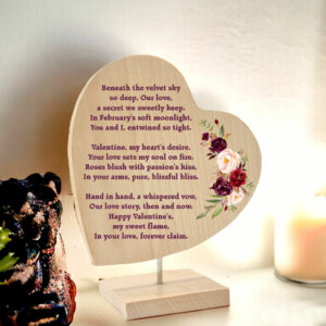 Personalized Wooden Double Side Couple Heart Frame