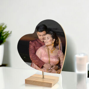 Personalized Wooden Double Side Couple Heart Frame