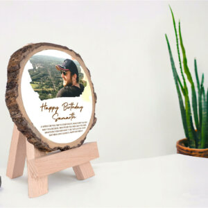 Personalized Natural Wood Color Photo Frame For Him