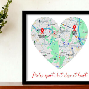 Long Distance Relationship Map Frame for Couple