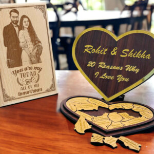 Personalized Puzzle & Photo Frame Gift Combo For Couple