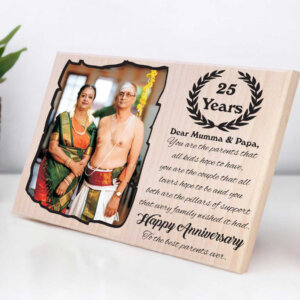 Customized Wooden Color Picture Frame for 25th Anniversary