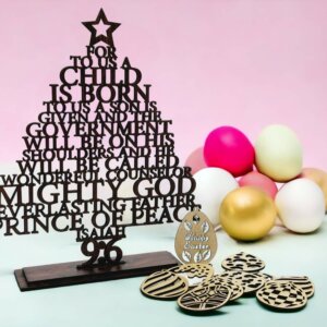 Easter Egg DIY Ornaments & Wooden Tree Easter Comb...