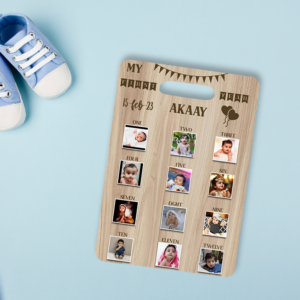 Personalized Wooden 12 Months Baby Photos Board