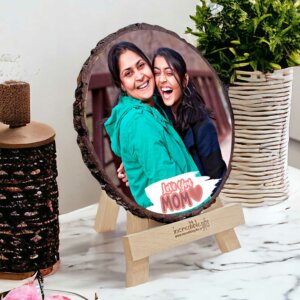 Love You Mom Wooden Round Photo Frame Personalized Gift...