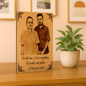 Personalized Wooden Engraved Photo Frame Gift For Fathe...