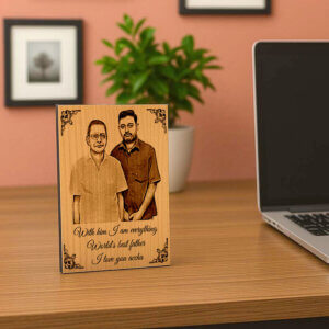 Personalized Wooden Engraved Photo Frame Gift For Fathe...