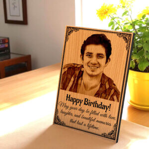 Personalized Engraved MDF Wooden Photo Frame Birthday