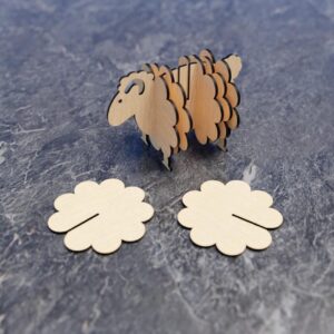 Stylish Sheep Design Coaster – Wooden Coaster Set...